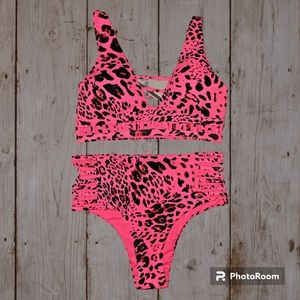 TiniBikini Pink Leopard Print bikini set